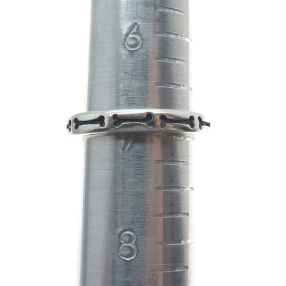 ANNI + CO. 925 Sterling Silver Vintage Dog Bone Band Ring Size 7