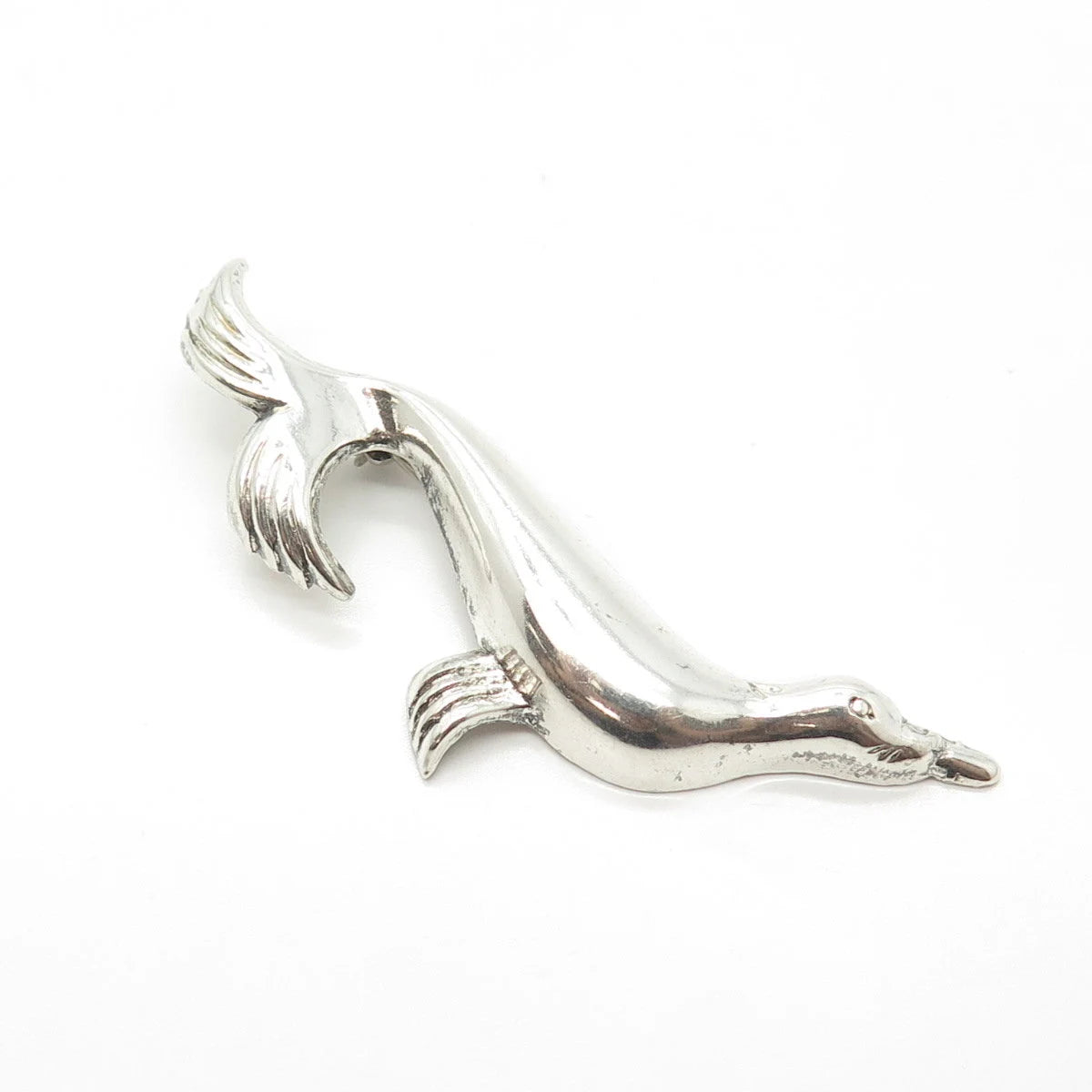 925 Sterling Silver Antique Art Deco Fur Seal Pin Brooch