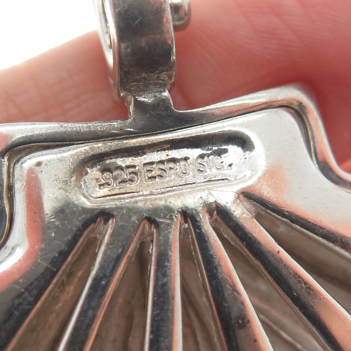 ESPO SIG Joseph Esposito 925 Sterling Silver Vintage Seashell Snap Pendant