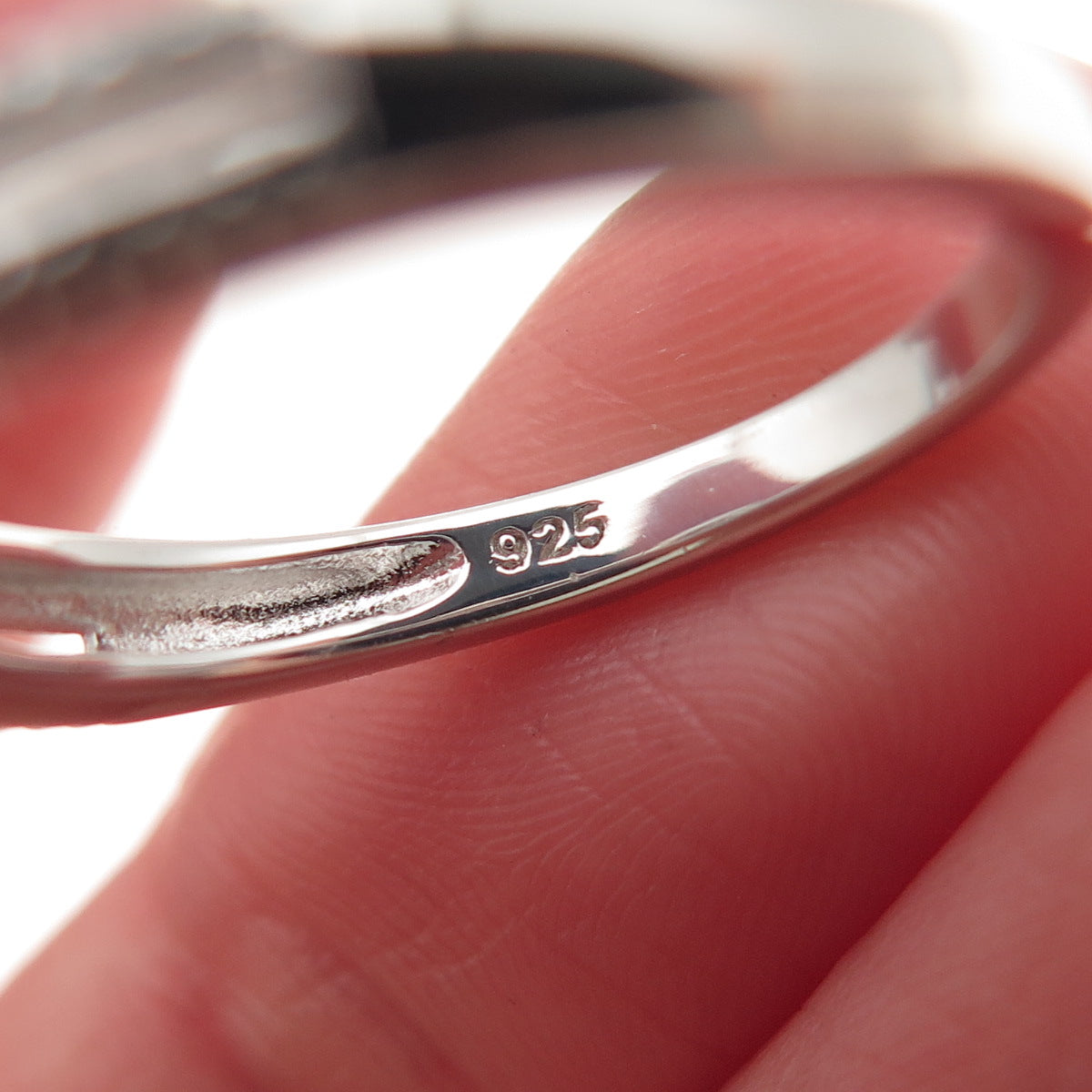Sun 925 Sterling Silver Real Round-Cut Diamond Engagement Ring Size 7