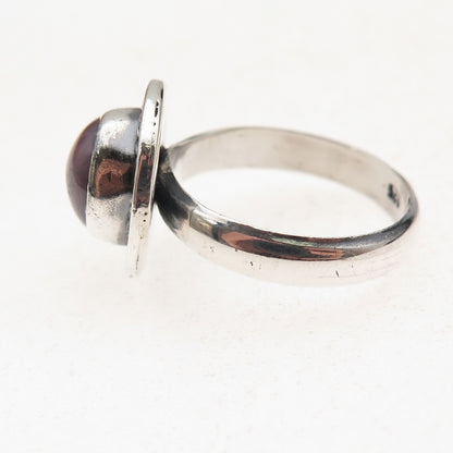 925 Sterling Silver Vintage Real Purple Sapphire Oxidized Ring Size 8