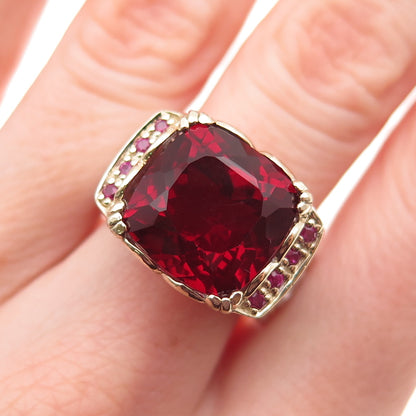 MICHAEL VALITUTTI Gems En Vogue 925 Sterling 2-Tone Garnet & Ruby Ring Size 7.25