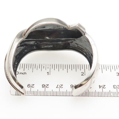 Chapal Zenray 925 Sterling 14K Gold Vintage Heavy 67.2g Adjustable Bracelet 6"