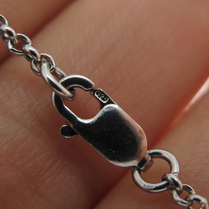 925 Sterling Silver Oval Beads By The Yard Cable Chain Necklace 32"