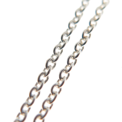 925 Sterling Silver Italy Modernist Hook Cable Chain Necklace 18"