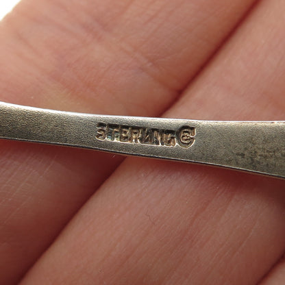 CARON BROS 925 Sterling Silver Antique Art Deco Enamel Maple Leaf Coffee Spoon