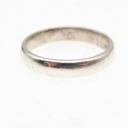 925 Sterling Silver Vintage Mexico Classic Wedding Oxidized Band Ring Size 9