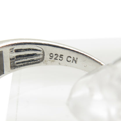 925 Sterling Silver Round-Cut C Z Bypass Ring Size 10