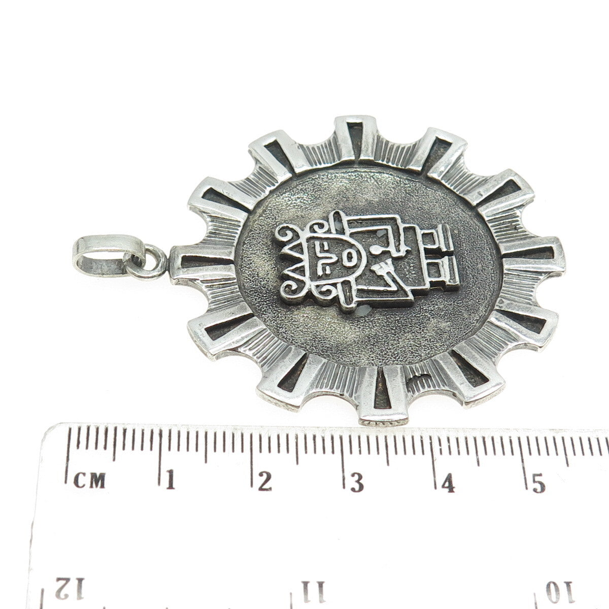 925 Sterling Silver Vintage Tribal Man Pendant