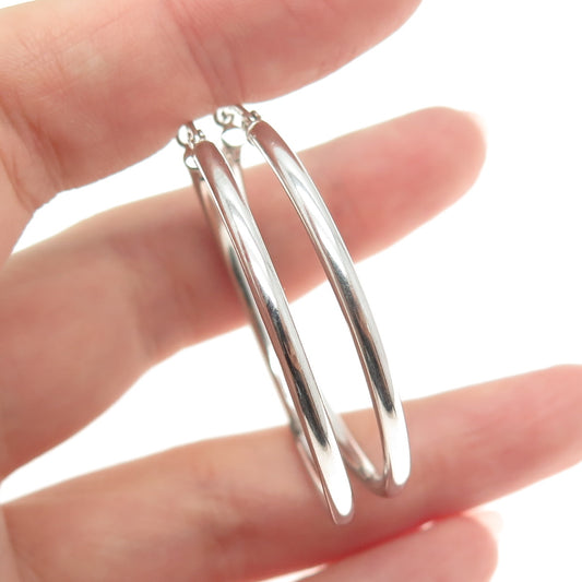 925 Sterling Silver Classic Hinged Hoop Earrings