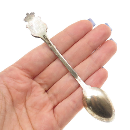 Bernhard Hertz 925S Sterling Gold Plated Antique Enamel Denmark Coffee Spoon