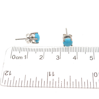 Chuck Clemency 925 Sterling Silver Real Sleeping Beauty Turquoise Stud Earrings