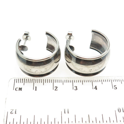 MWS Mark Wasserman Samara 925 Sterling Silver Vintage Hoop Oxidized Earrings