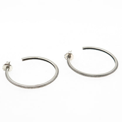 Slane & Slane 925 Sterling Silver Vintage Oxidized Beaded Hoop Earrings