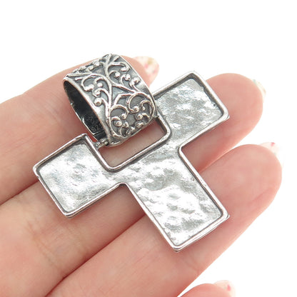 SILPADA 925 Sterling Silver Vintage Hammered Cross Pendant