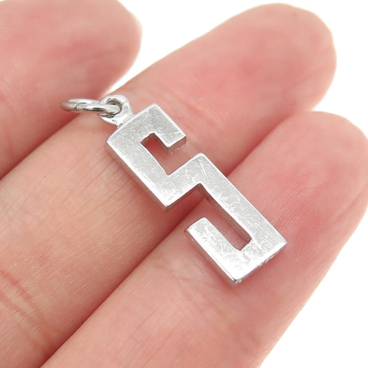 925 Sterling Silver Vintage Letter "S" Initial Pendant