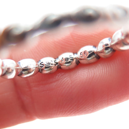 PANDORA 925 Sterling Silver Circle & Dot Stackable Oxidized Band Ring Size 7.5