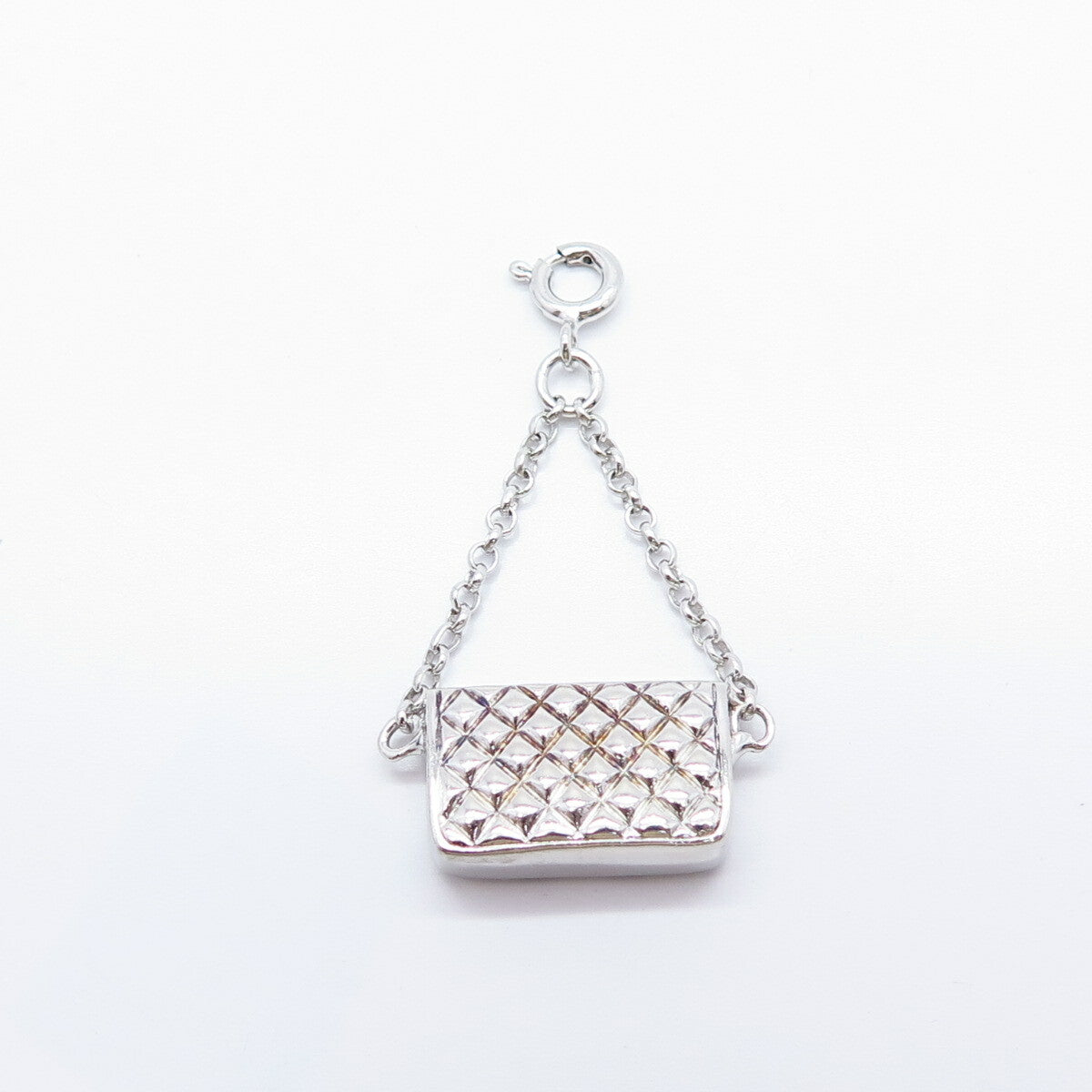 925 Sterling Silver Lady's Purse Charm Pendant