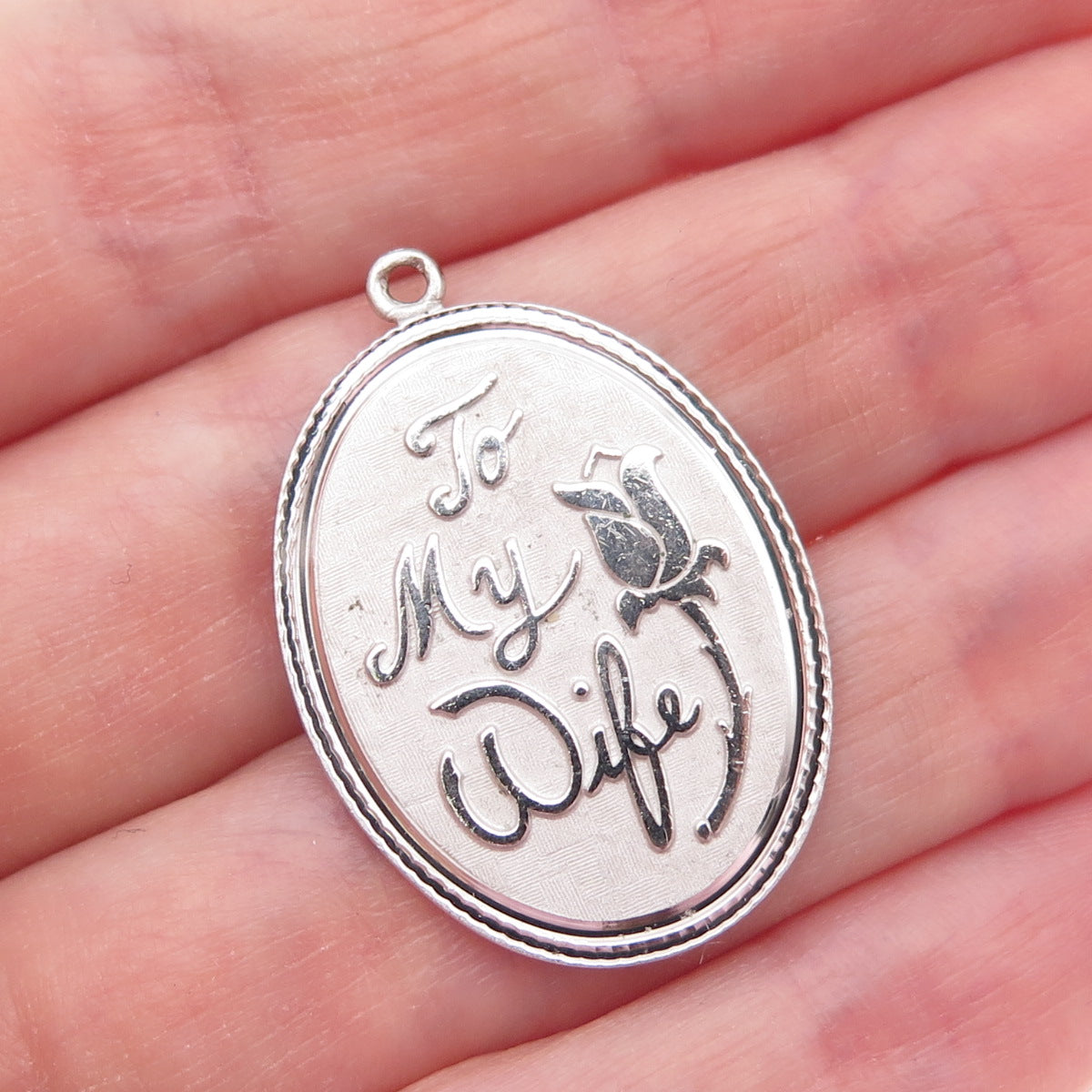 Griffith & Sons 925 Sterling Silver Vintage To My Wife Charm Pendant