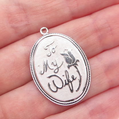 Griffith & Sons 925 Sterling Silver Vintage To My Wife Charm Pendant