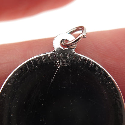 925 Sterling Silver Vintage Happy Birthday Cake Mini Charm Pendant