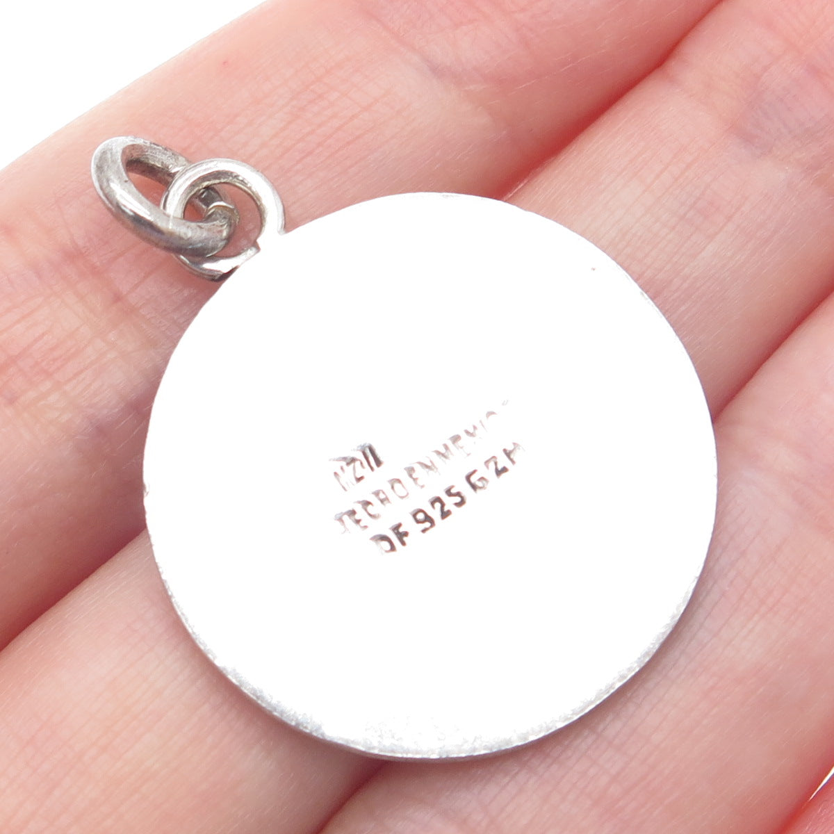 925 Sterling Silver Vintage Mexico Aztec Warrior Mask Oxidized Charm Pendant