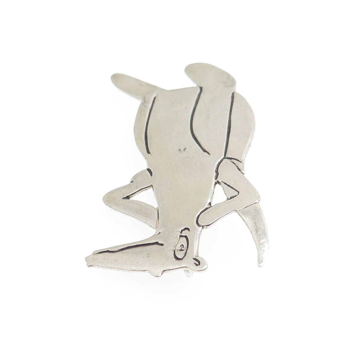 R&I PATTON 925 Sterling Silver Vintage Kangaroo Pin Pendant