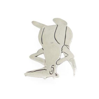 R&I PATTON 925 Sterling Silver Vintage Kangaroo Pin Pendant