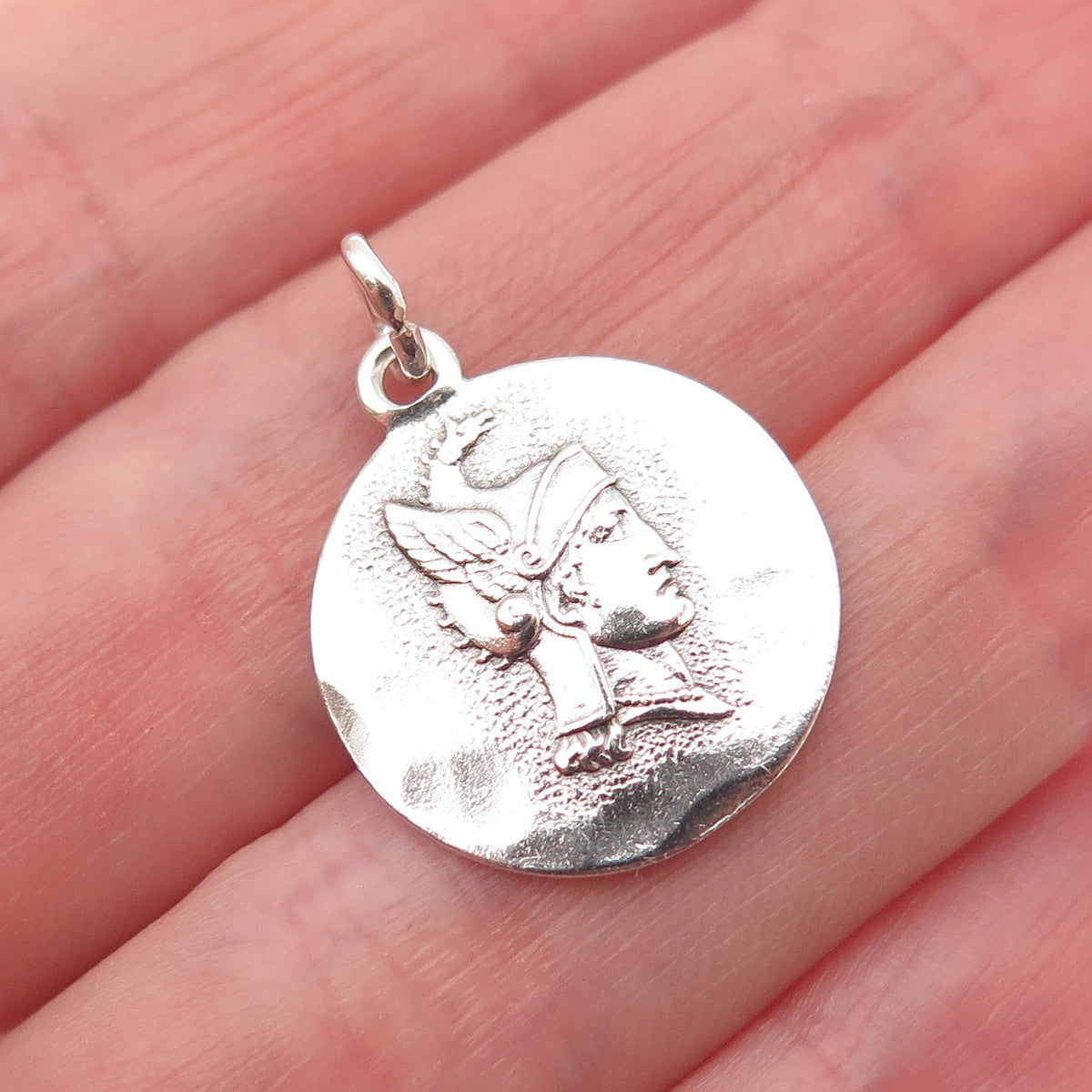 925 Sterling Silver Vintage Athena Greek Goddess Mini Charm Pendant