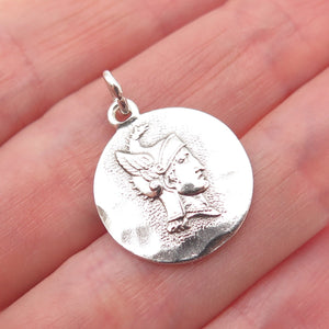 925 Sterling Silver Vintage Athena Greek Goddess Mini Charm Pendant