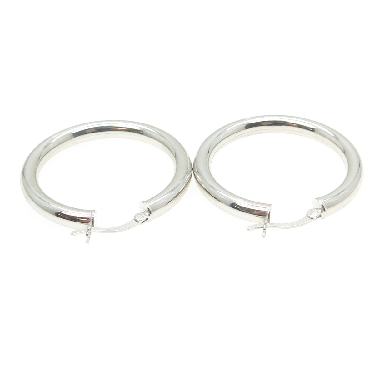 925 Sterling Silver Vintage Smooth Hoop Earrings