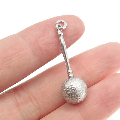 925 Sterling Silver Vintage Drop Ball Charm Pendant