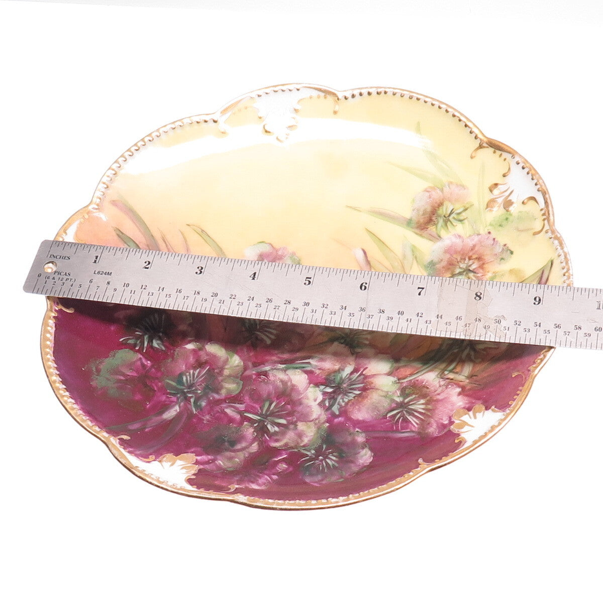 AKD Limoges Antique 1890 France Hand Painted Collectable Porcelain Cabinet Plate