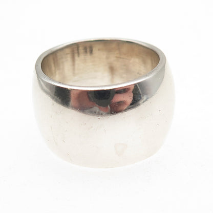 Chapal Zenray 925 Sterling Silver Vintage Wide Cigar Band Ring Size 8
