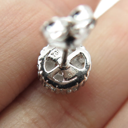 925 Sterling Silver Round-Cut C Z Sparkle Stud Earrings