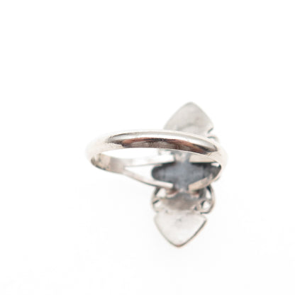 925 Sterling Silver Vintage Real Black Onyx Oxidized Ring Size 7.5