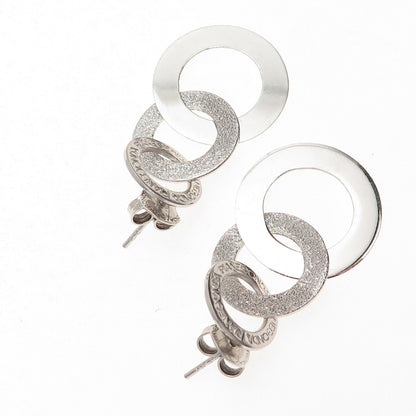 Pianegonda 925 Sterling Silver Italy Interlocked Circle Dangle Earrings
