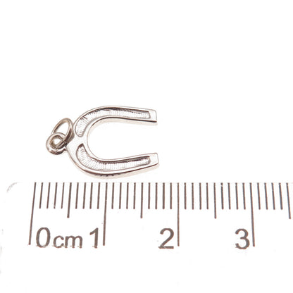 Carla 14K White Gold Vintage Horseshoe Good Luck Charm Pendant