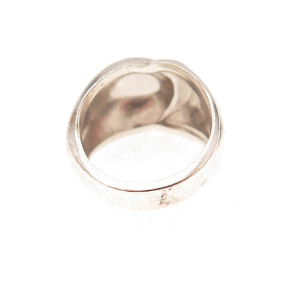 Clark & Coombs 925 Sterling Silver Antique Art Deco Dome Oxidized Ring Size 3
