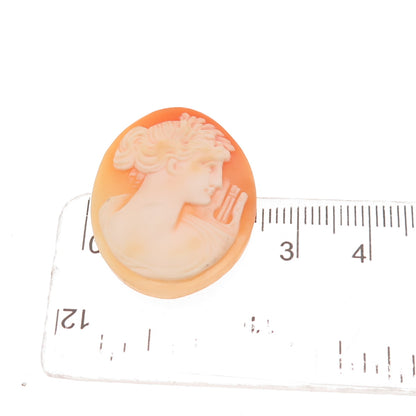 Antique Art Deco Real Mother-of-Pearl Carved Lady Cameo