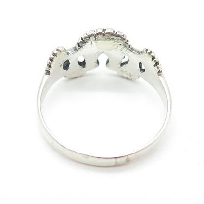 925 Sterling Silver Vintage Barefoot Family Ring Size 10.75