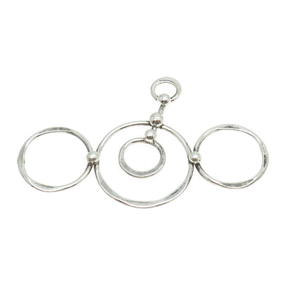 MARTIN LASAK 925 Sterling Silver Vintage Modernist Hammered Circle Pendant