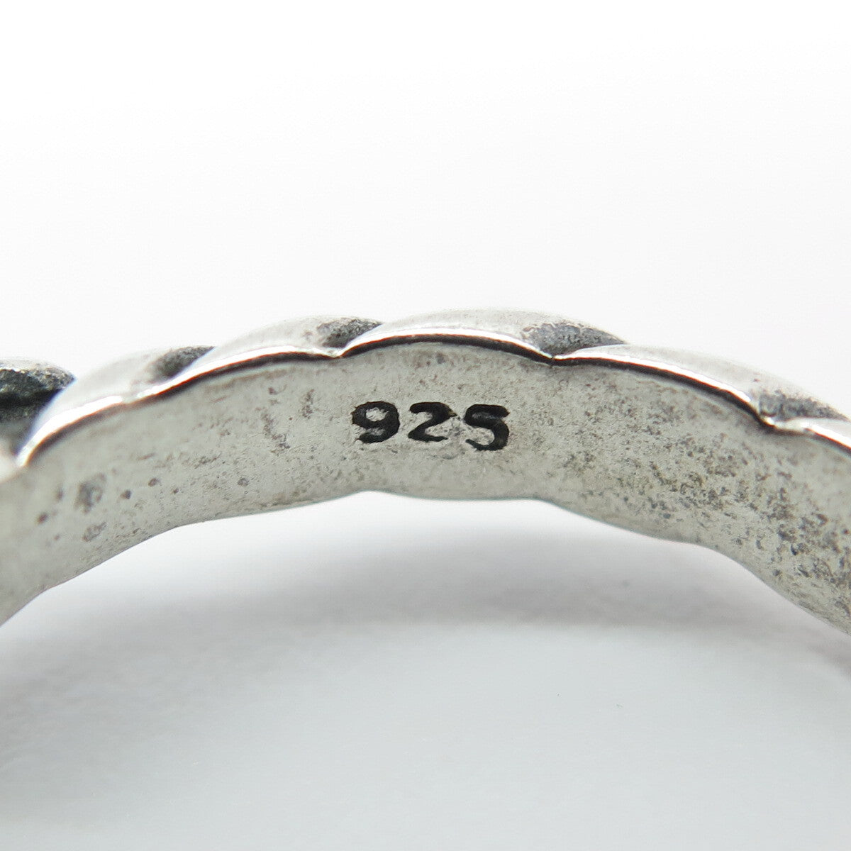 925 Sterling Silver Vintage Grape Vine Marquise-Shape Signet Ring Size 9.25