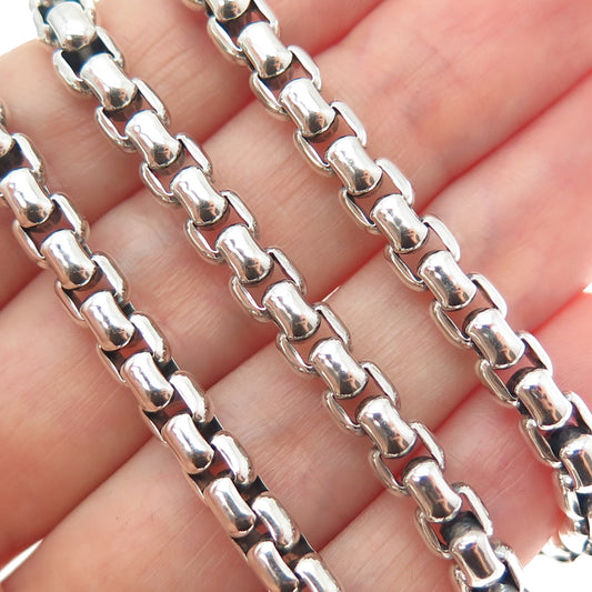 JAI by John Hardy 925 Sterling Silver Round Box Chain Necklace 16"