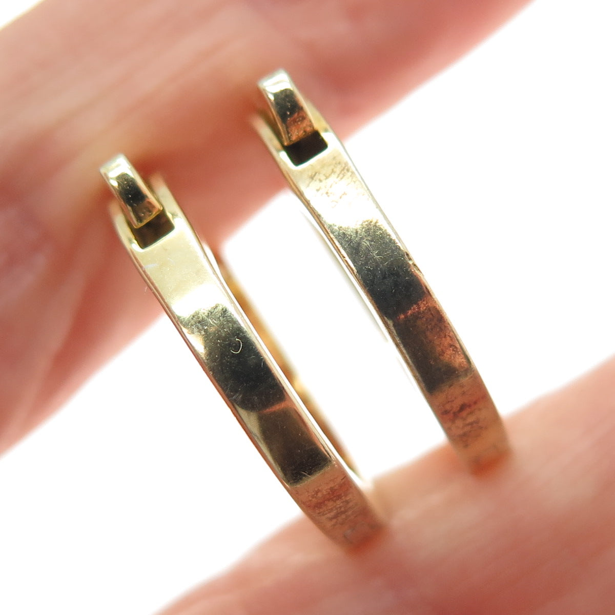 925 Sterling Silver Gold Plated Round-Cut C Z In & Out Hoop Earrings