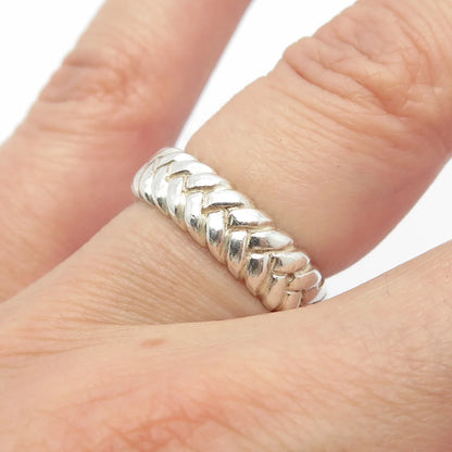 925 Sterling Silver Vintage Braided Band Ring Size 5.25