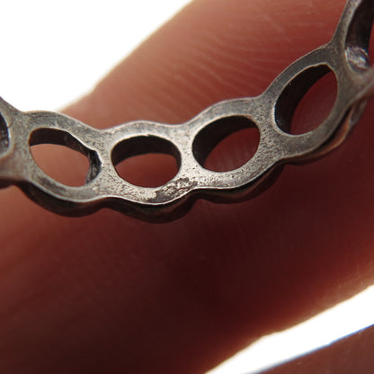 925 Sterling Silver Vintage Infinity Link Oxidized Band Ring Size 5.25