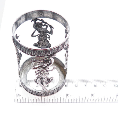 800 Silver Antique Victorian European Muses Oxidized Shot Glass Holder