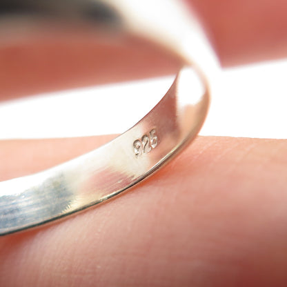 925 Sterling Silver Vintage Real Round-Cut Amethyst Ring Size 7.75