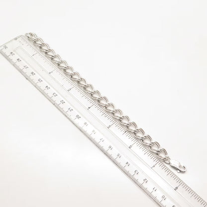 925 Sterling Silver Vintage Cable Link Bracelet 7.5"